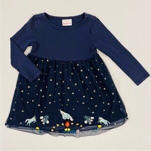 Hanna Andersson Unicorns Dress Girls 4 100 cm Make It Magic Soft Tulle Navy Blue